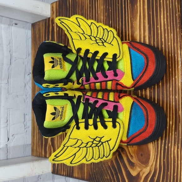 🔥Adidas x Jeremy Scott Wings Sun Poppy Rainbow Rare Colorway Sz. 8M - Picture 2 of 10
